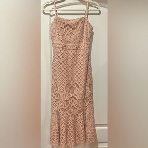 Lulu Dress - Pink Lace, Midi, size small